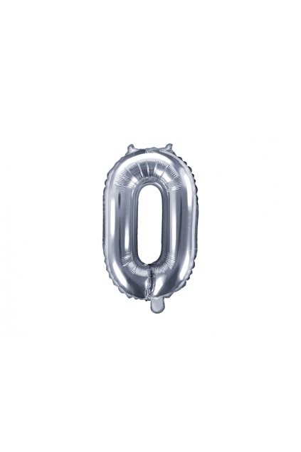 Fóliový balónek číslo 0 - stříbrný 35cm