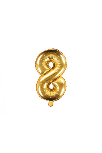 Fóliový balónek číslo 8 - zlatý 35cm