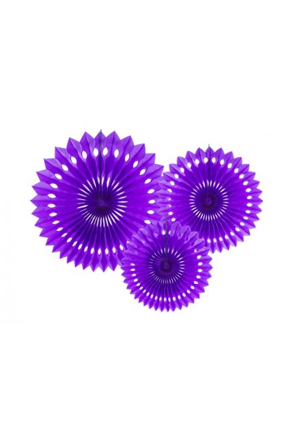 Rozety závěsná dekorace 3ks - fialová