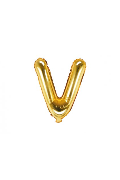Fóliový balónek písmeno V - zlatý 35cm