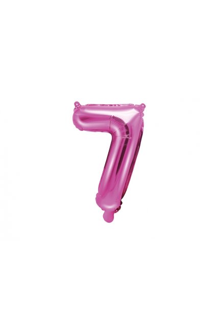Balónek fóliový narozeniny číslo 7 - růžový