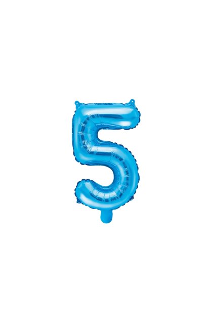 Balónek fóliový narozeniny číslo 5 - modrý