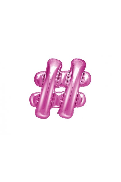 Balónek foliový - Hashtag růžový