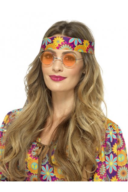 Brýle Hippie lenonky - oranžové