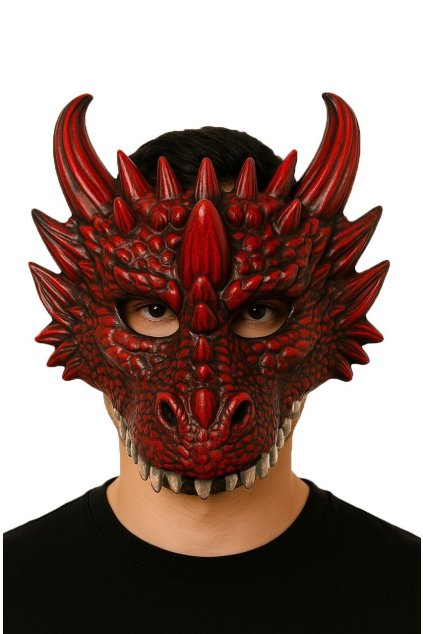 Maska draka - červená