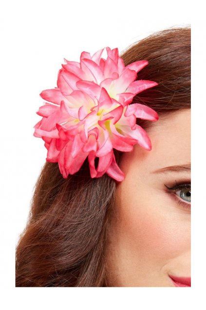 Květina do vlasů růžová - Havaj