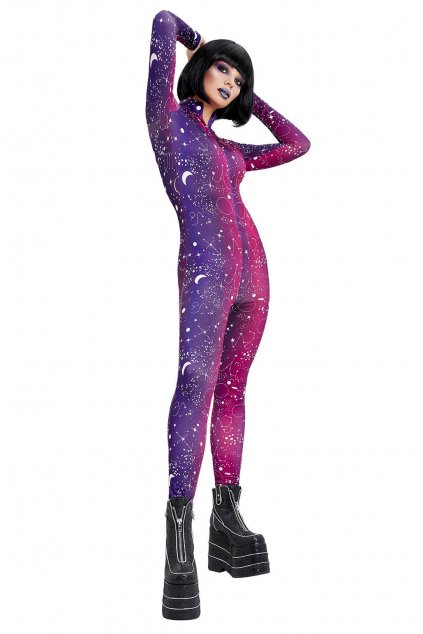 Fialovo růžový overal - Galactic Bodysuit