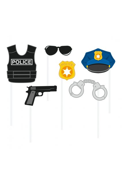 photo booth props police 6 elements