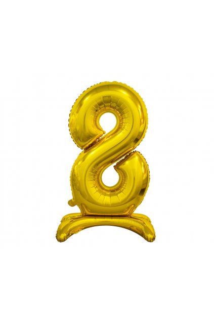 b c standing foil balloon digit 8 gold 74 cm