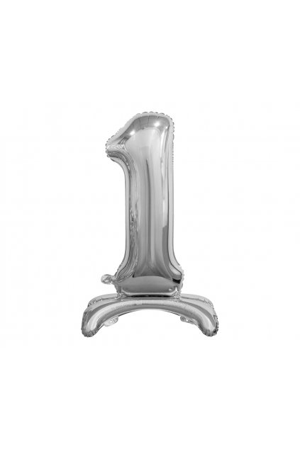 b c standing foil balloon digit 1 silver 74 cm