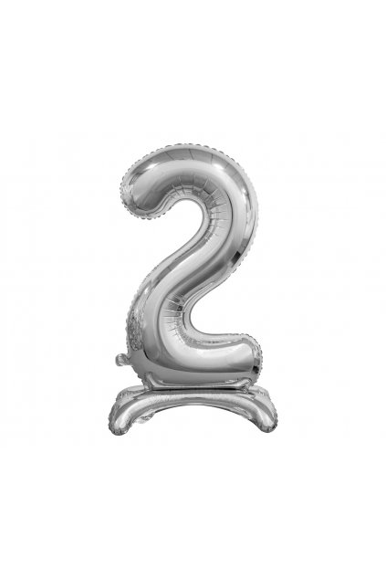 b c standing foil balloon digit 2 silver 74 cm