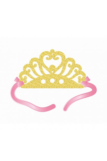 glitter tiaras set with ribbon 4 pcs