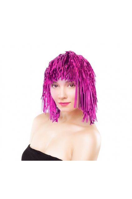 foil wig pink