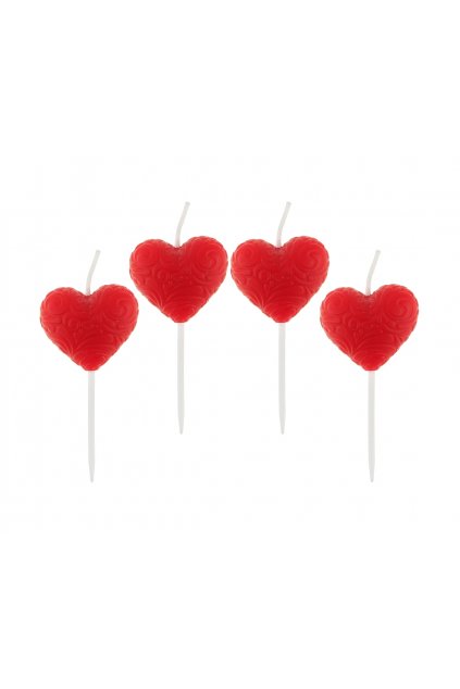 pick candles hearts 4 pcs