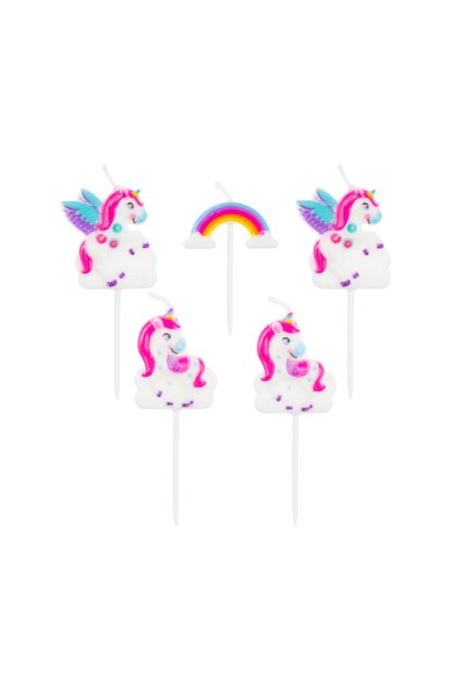 pick candles unicorn 5 pcs