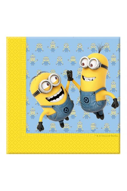 napkins lovely minions 33x33 cm 20 pcs