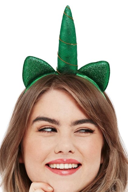 Zelený roh pro jednorožce s oušky - Saint Patrick's Day