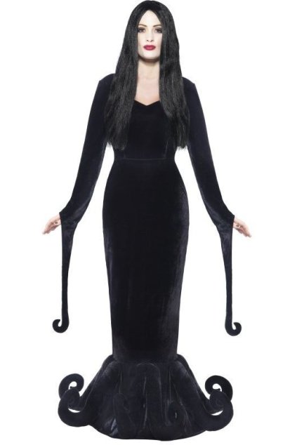 Kostým Morticia - Addam´s Family - výprodej z půjčovny