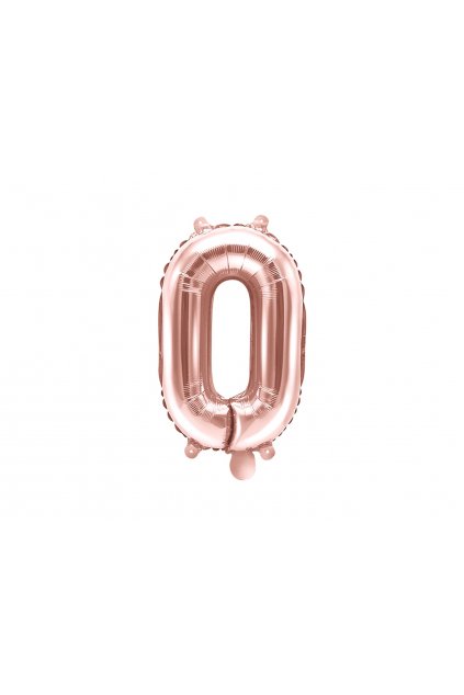 Balónek fóliový narozeniny číslo 0 - růžové zlato