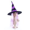 Klobouk čarodějnice s vlasy - fialová