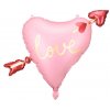 Love - srdce s šípem fóliový balónek