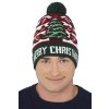 Vánoční čepice s bambulí - Merry Christmas