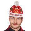 Vánoční čepice s bambulí a sobem - Merry Christmas