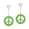 Hippies náušnice - zelené "Peace"
