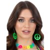 Hippies náušnice - zelené "Peace"
