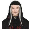 Dlouhá černá paruka s bílými pruhy – Upír