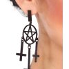 Gotické náušnice s pentagramem a kříži - Halloween