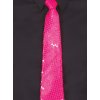 Neonově růžová kravata s flitry 35 cm