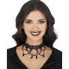 Černý krajkový choker s kamínky - náhrdelník