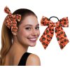 Oranžová mašle do vlasů s gumičkou - Halloween