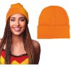 Neonově oranžová beanie čepice