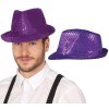 Párty klobouk s flitry fialový
