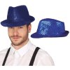 Párty klobouk s flitry modrý