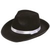 Černý klobouk s bílou stuhou - gangster