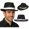Černý klobouk s bílou stuhou - gangster