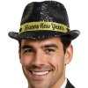 Černý flitrovaný klobouk - Happy New Year