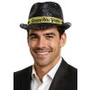 Černý flitrovaný klobouk - Happy New Year
