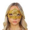 Zlatá karnevalová maska - designová