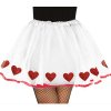 Tutu sukně se srdíčky - bílá 40 cm