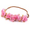 Květinová čelenka - růžové růže