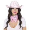 Dámský kovbojský klobouk bílo růžový