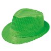 Párty klobouk s flitry neonově zelený