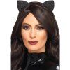 Třpytivá kočičí ouška - černá na čelence