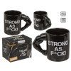 Strong as F*ck - černý keramický hrnek 350ml
