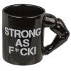 Strong as F*ck - černý keramický hrnek 350ml