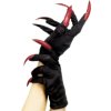 Černé rukavice s červenými nehty - drápy